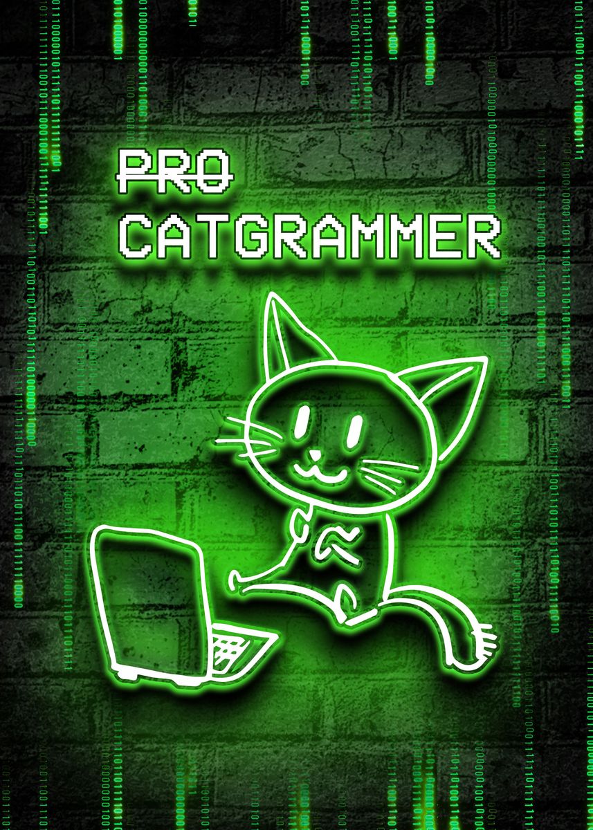 'Cat programmer joke' Poster by Kitty Kit | Displate