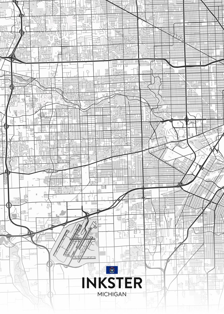 'Inkster MI' Poster, picture, metal print, paint by IMR Designs Displate