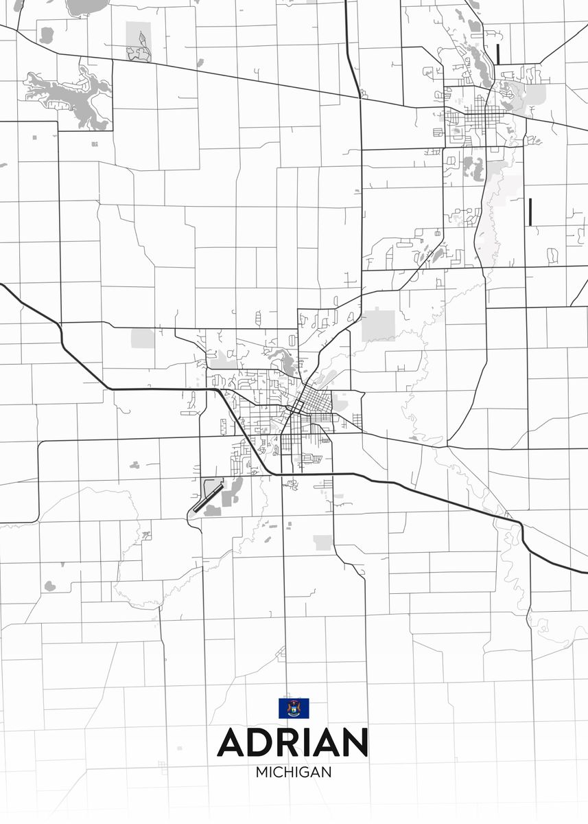 'Adrian MI' Poster, picture, metal print, paint by IMR Designs Displate