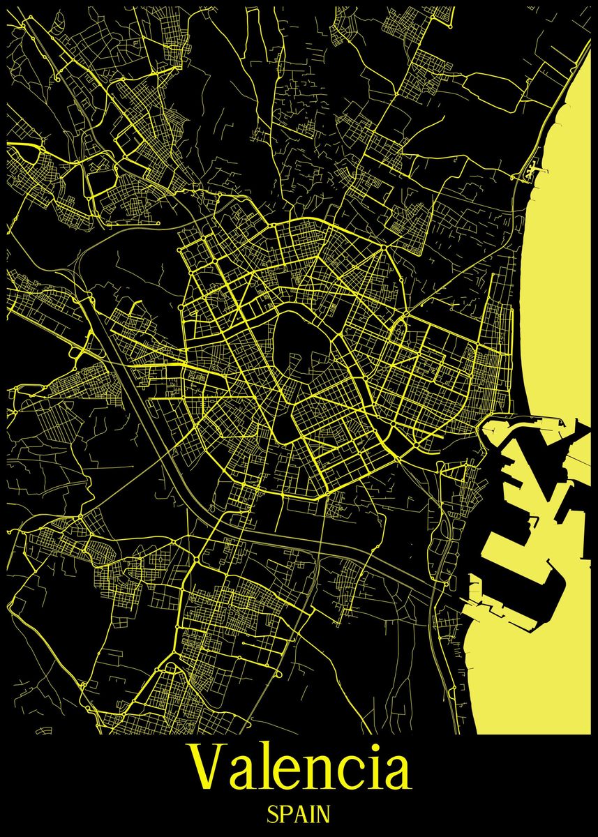 Valencia City Map Spain Poster By Max Ronn Displate Fea3c077d95601563ed1032236fee2a8 Cec2b8fae3ba55c69bcfbae3470fc1fd