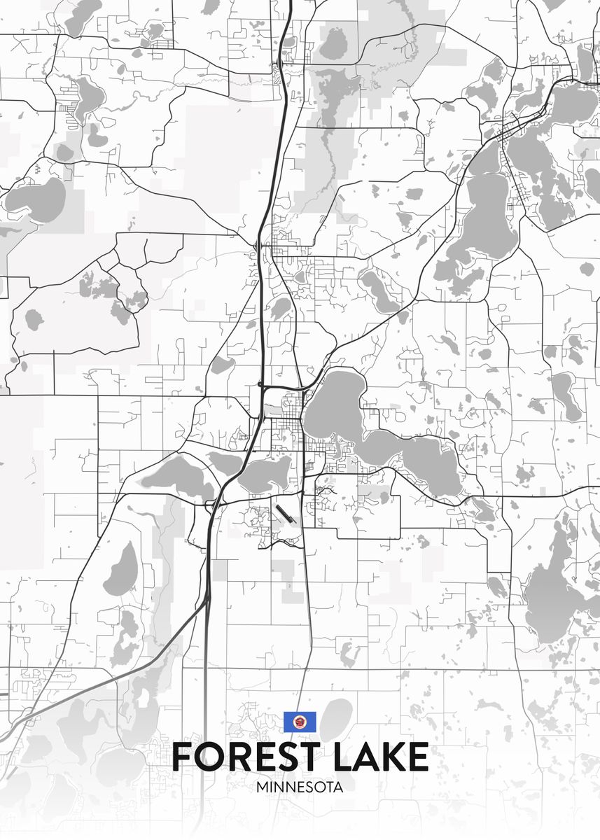 'Forest Lake MN' Poster, picture, metal print, paint by IMR Designs