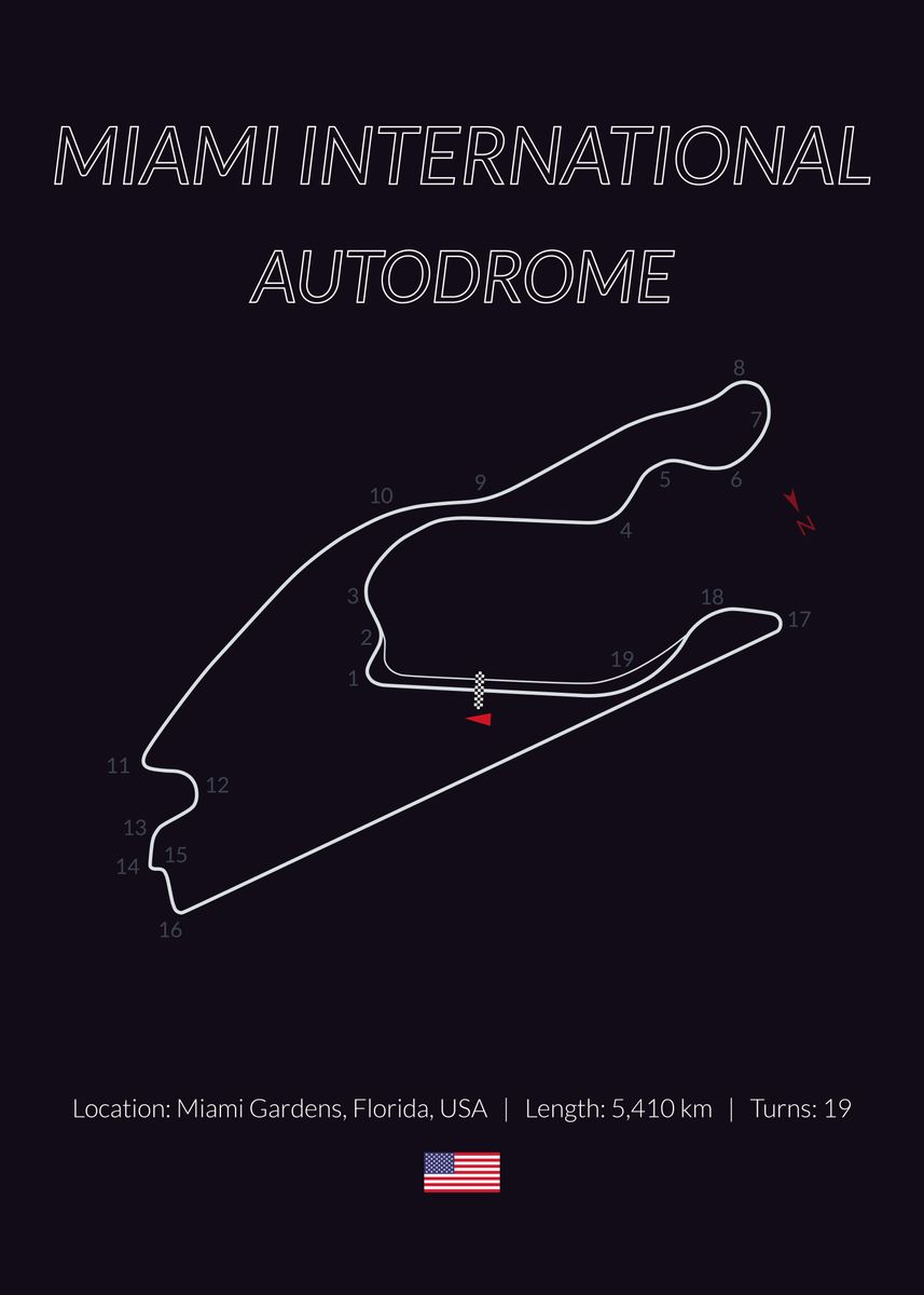 'Miami Autodrome Grand Prix' Poster, picture, metal print, paint by ...