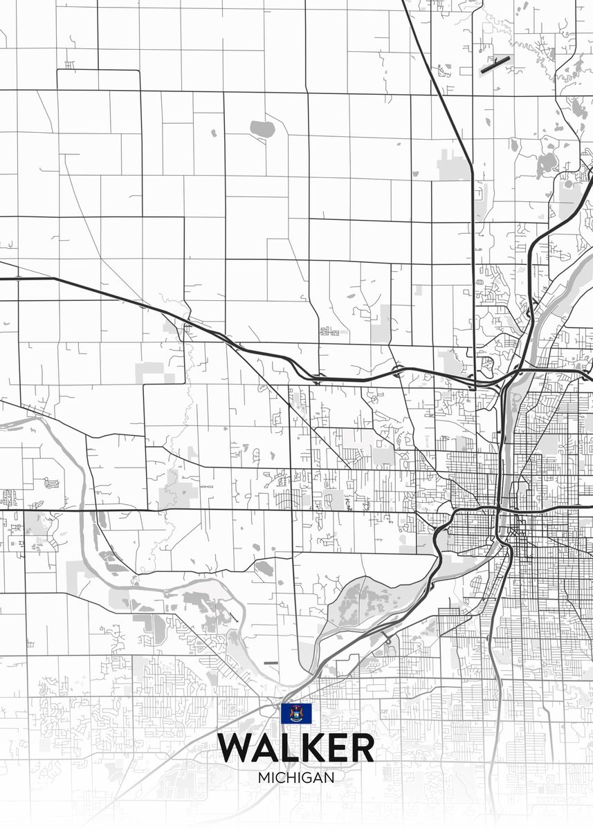 'Walker MI' Poster, picture, metal print, paint by IMR Designs Displate