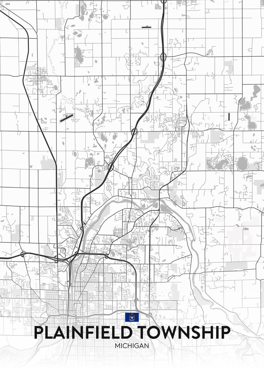 'Plainfield Township MI' Poster, picture, metal print, paint by IMR
