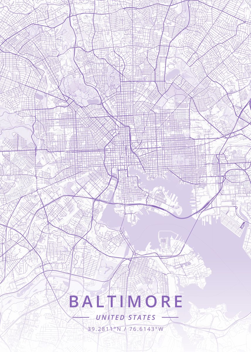 'Baltimore United States' Poster, picture, metal print, paint by ...