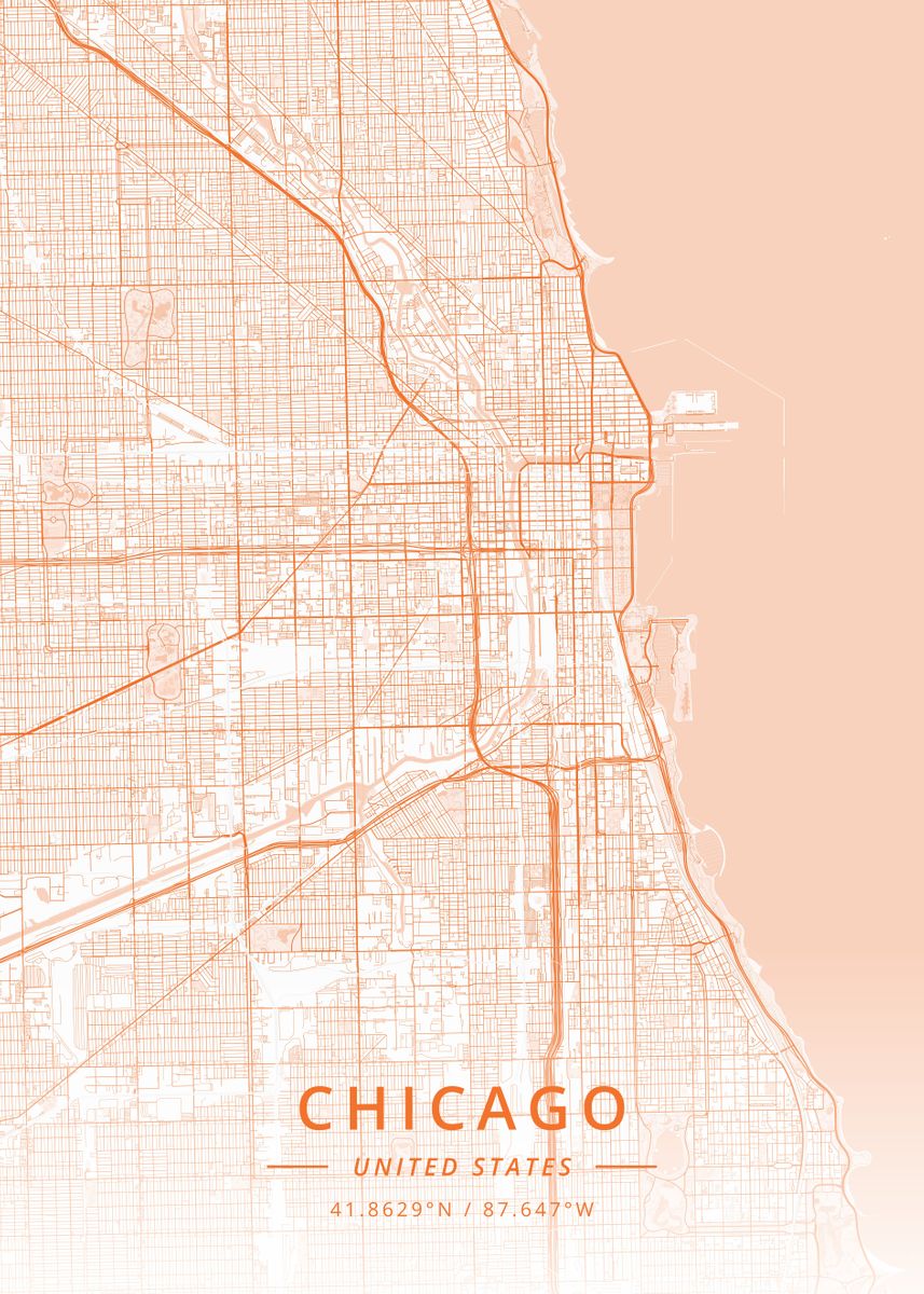 'Chicago United States' Poster, picture, metal print, paint by Designer ...