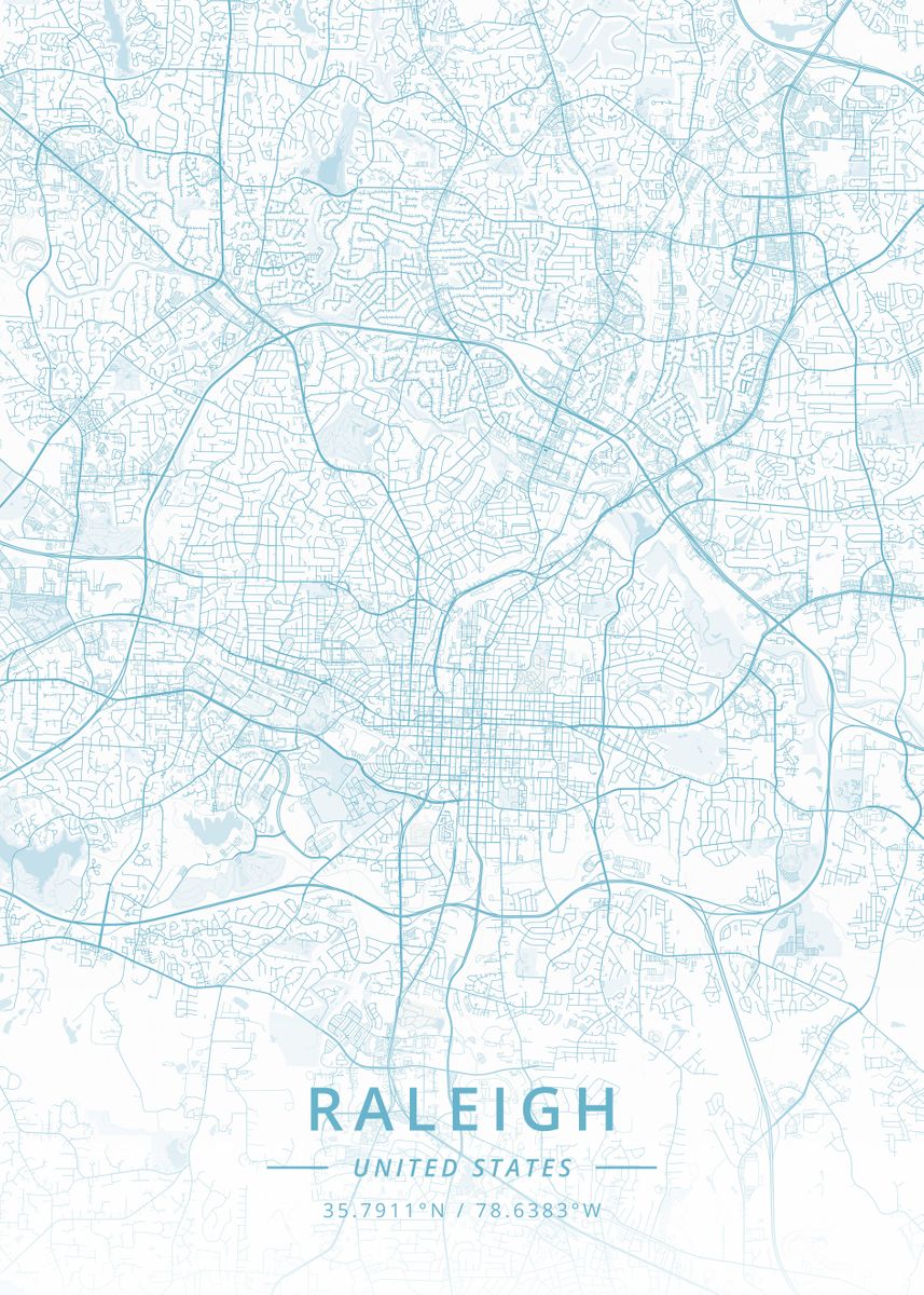 'Raleigh United States' Poster, picture, metal print, paint by Designer ...