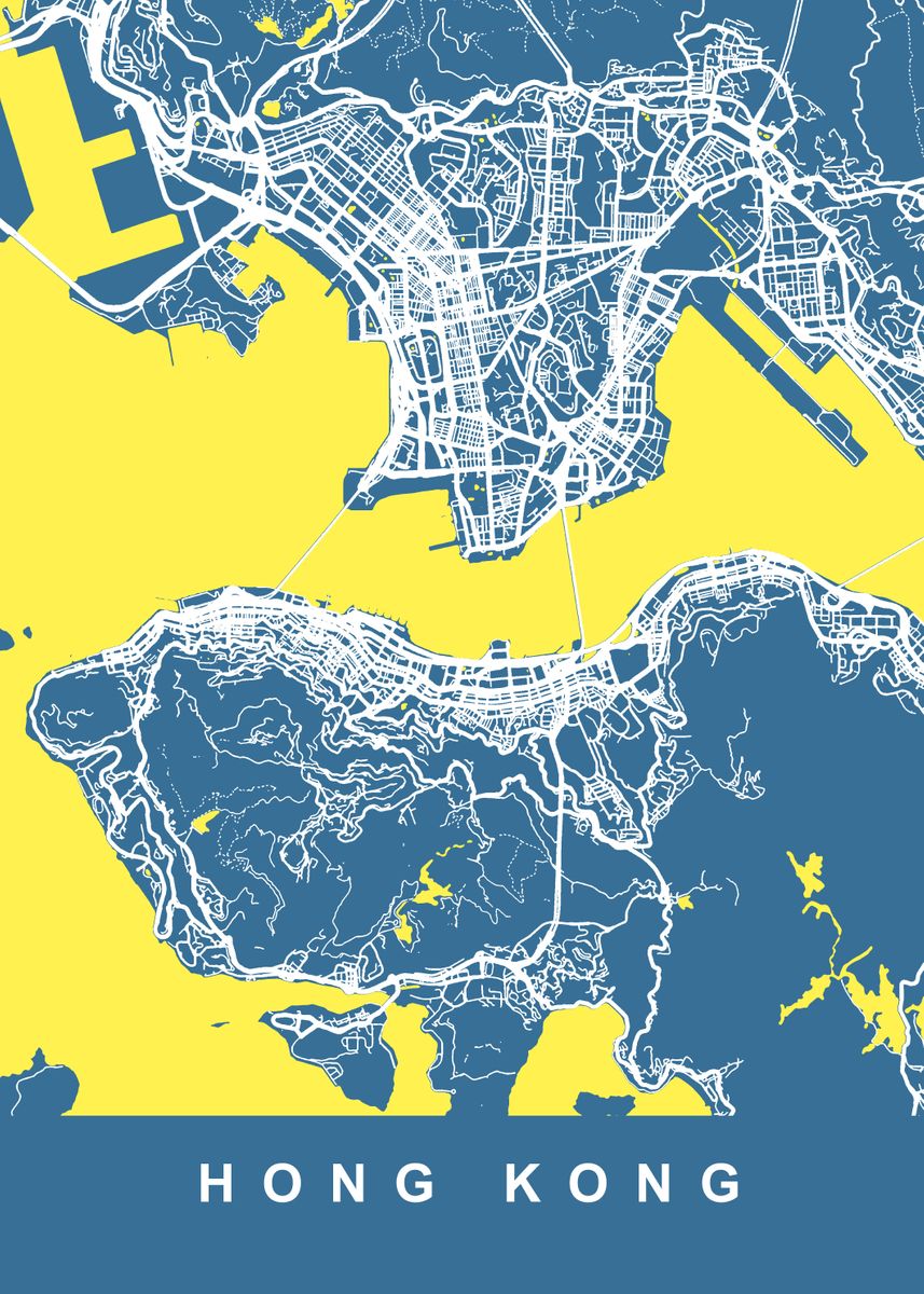 HONG KONG City Map Poster Picture Metal Print Paint By UrbanMaps hong-kong-city-map-poster-picture-metal-print-paint-by-urbanmaps