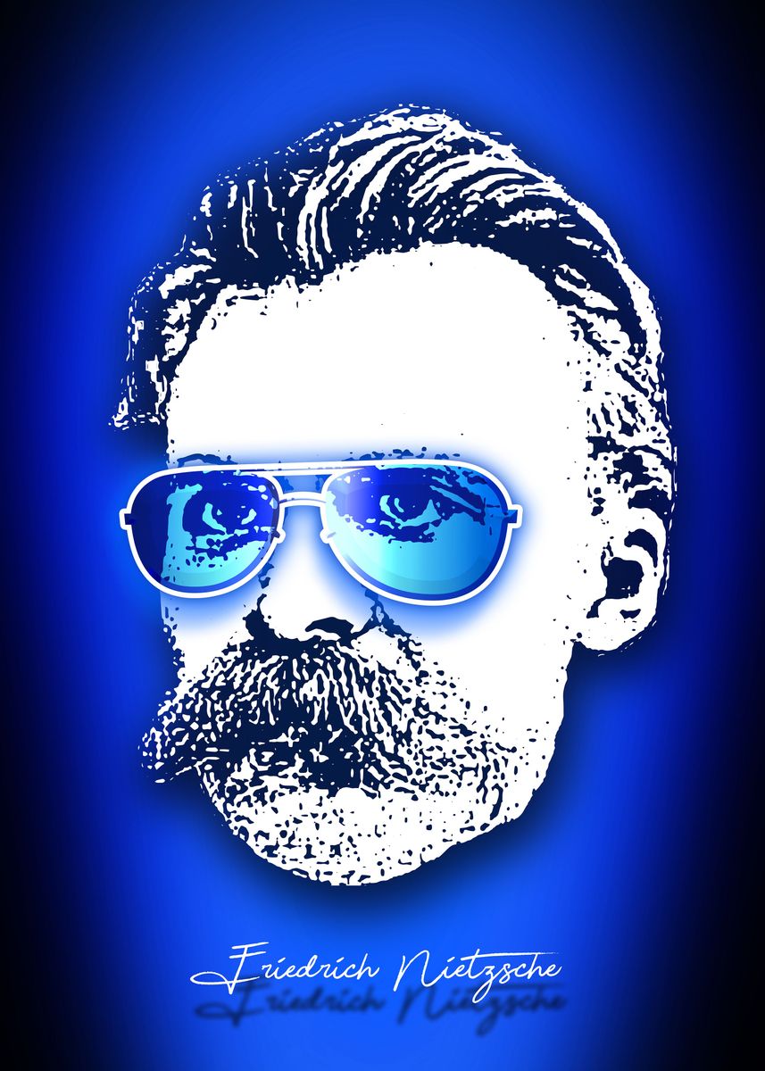 'Nietzsche cool glasses' Poster by Kitty Kit | Displate