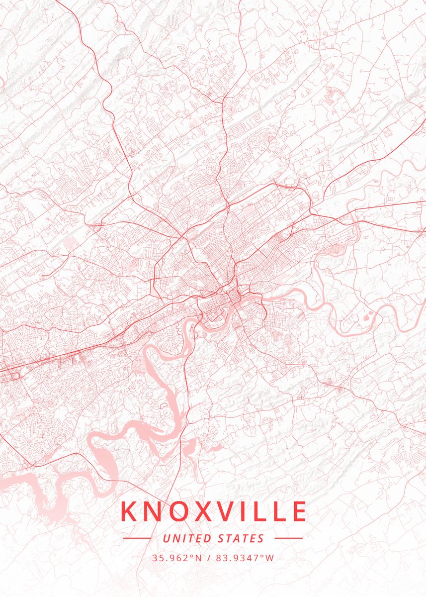 'Knoxville United States' Poster by Designer Map Art Displate