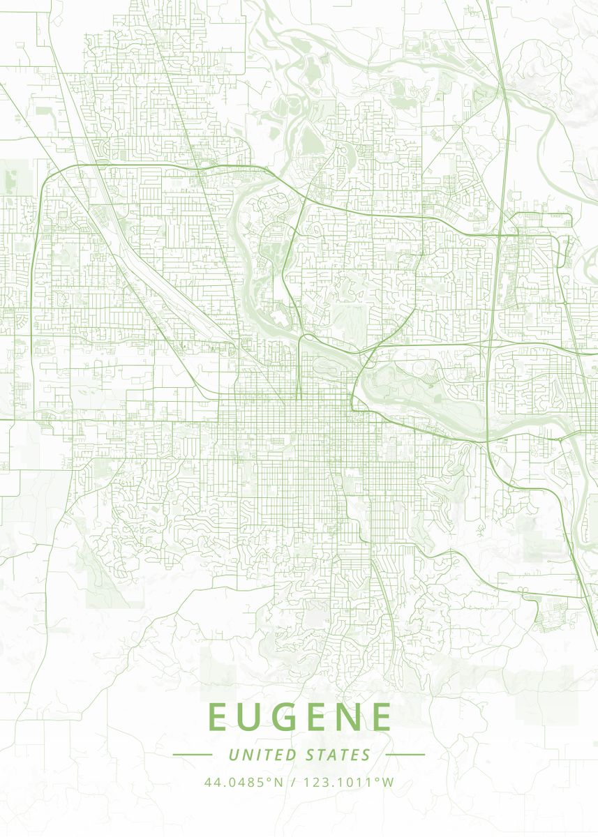 'Eugene United States' Poster, picture, metal print, paint by Designer ...