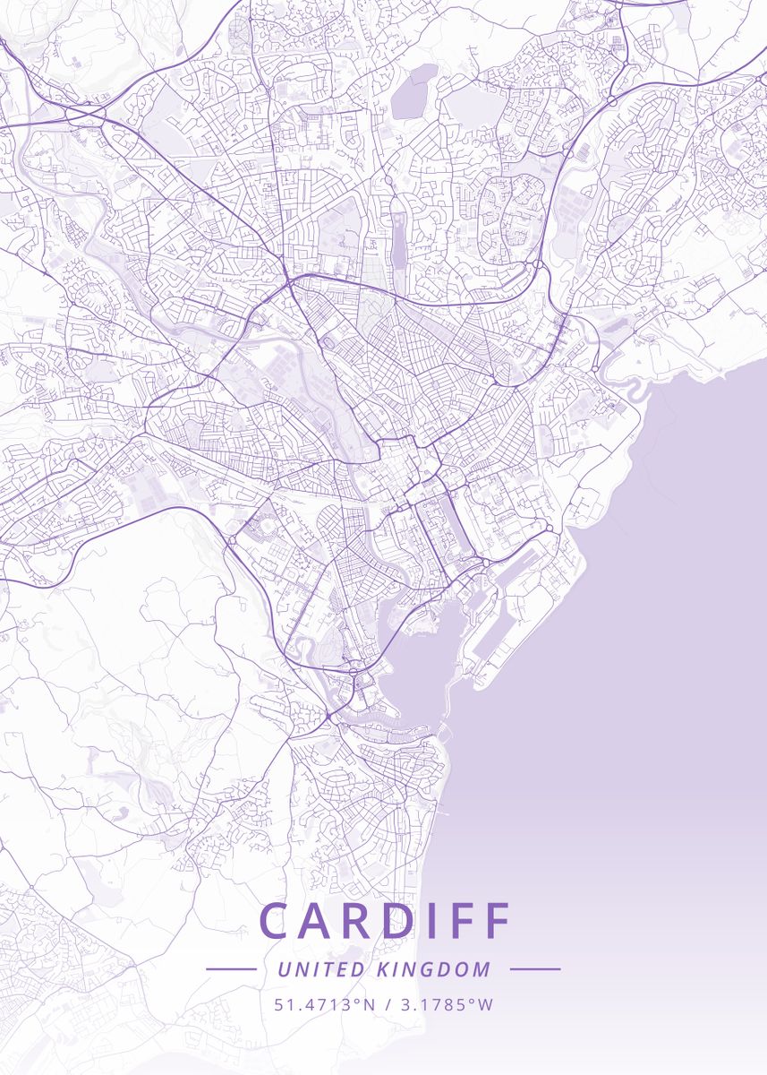 'Cardiff United Kingdom' Poster by Designer Map Art | Displate