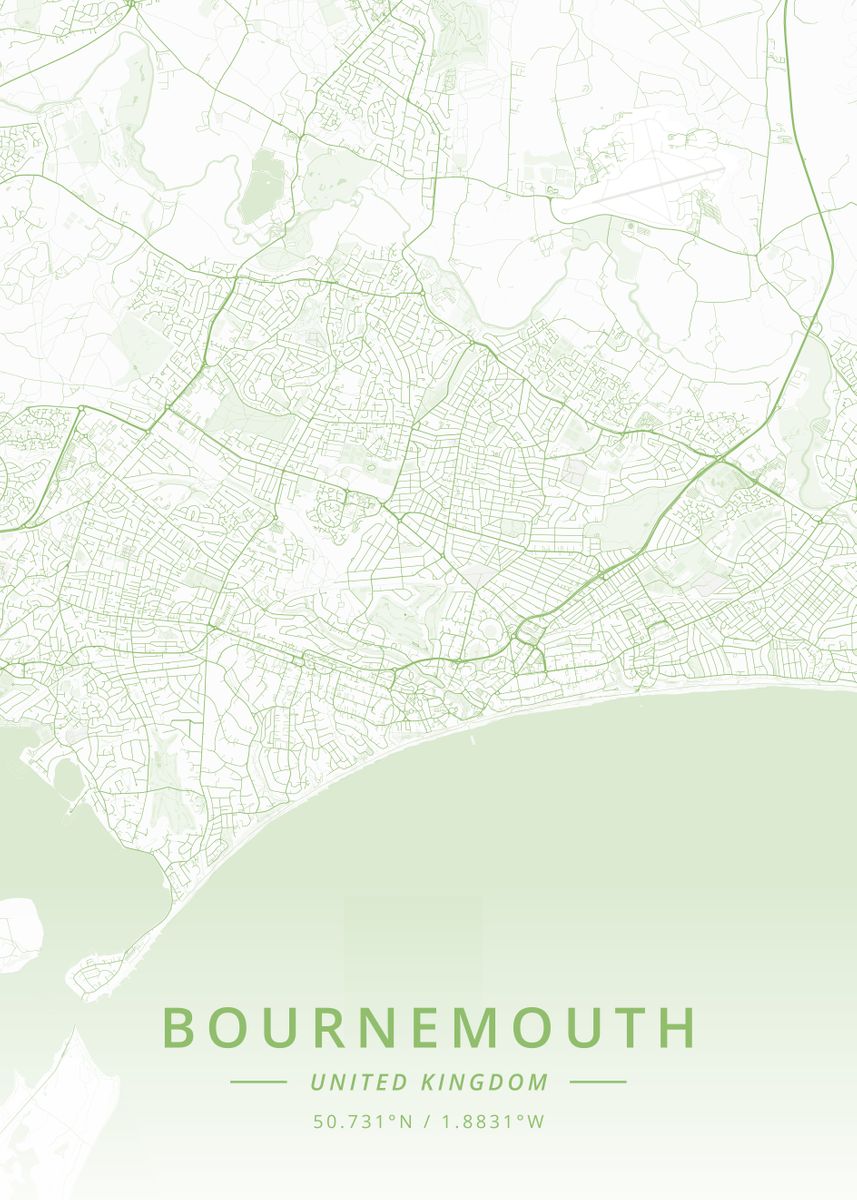 'Bournemouth United Kingdom' Poster by Designer Map Art | Displate