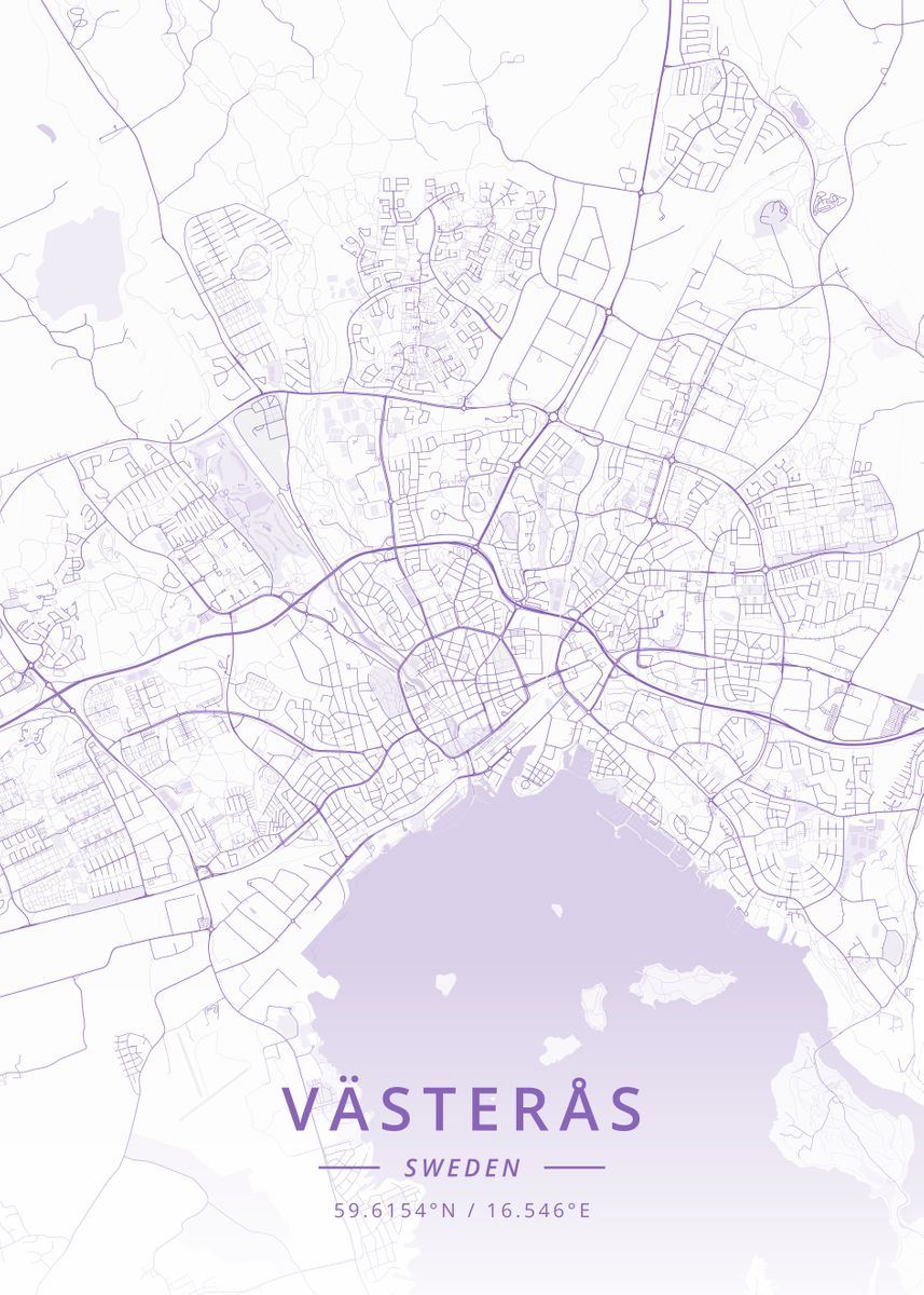 'Vasteras Sweden' Poster, picture, metal print, paint by Designer Map ...