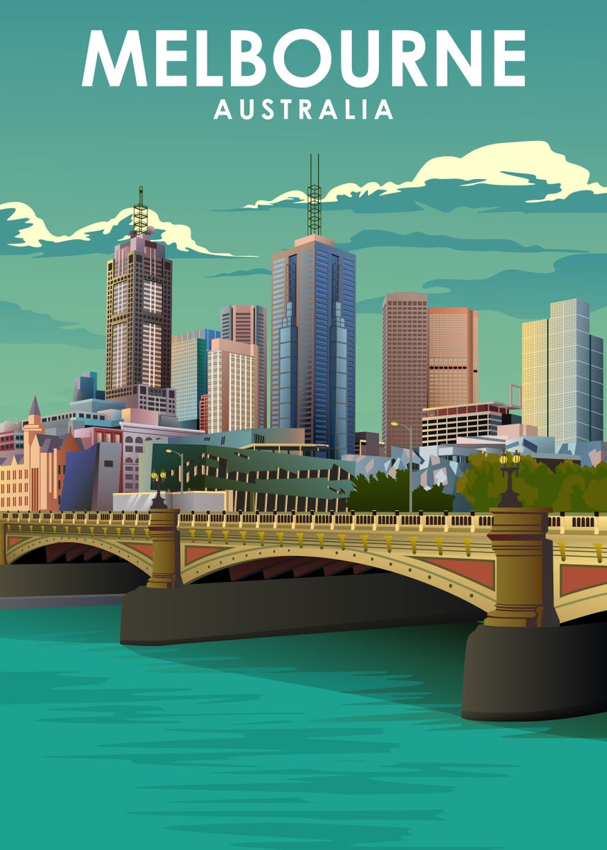 'Melbourne Australia Travel' Poster by Jorn Displate