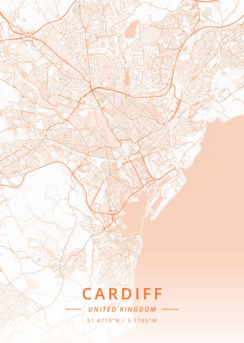 'Cardiff United Kingdom' Poster, picture, metal print, paint by ...