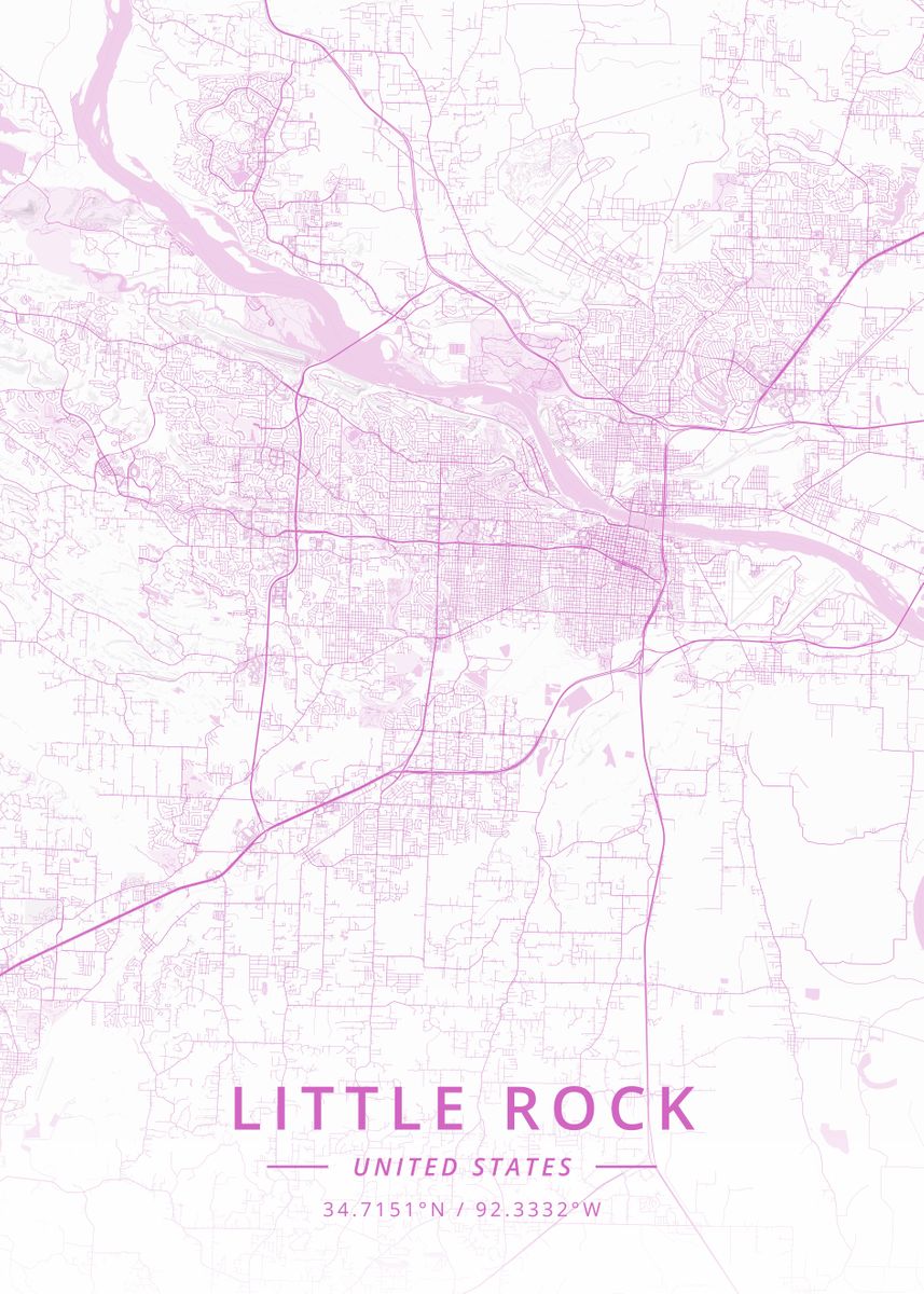 'Little Rock United States' Poster, picture, metal print, paint by ...