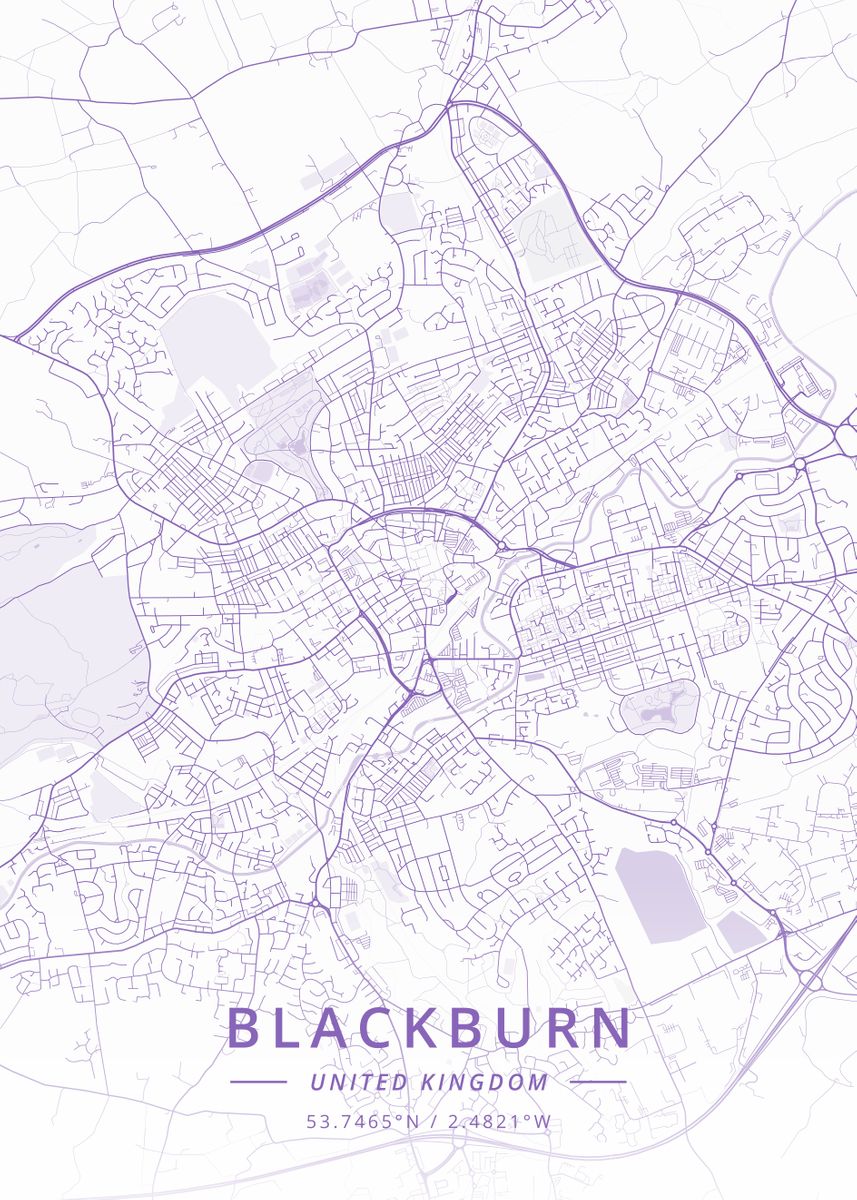 'Blackburn United Kingdom' Poster by Designer Map Art Displate