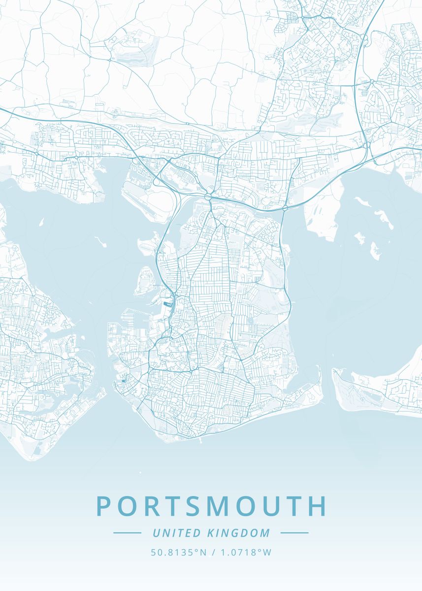 'Portsmouth United Kingdom' Poster by Designer Map Art | Displate