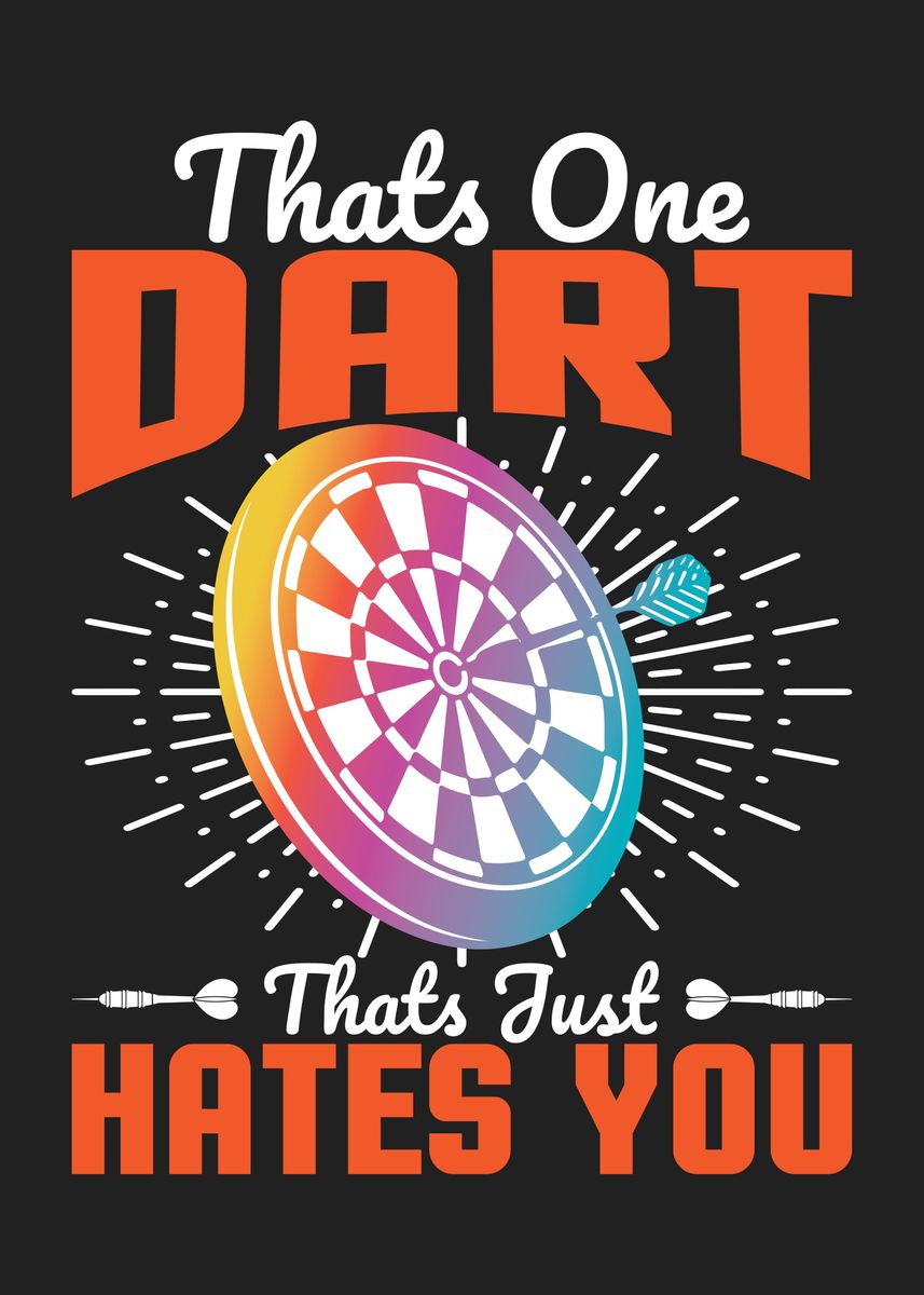 'Darts and Beer' Poster, picture, metal print, paint by maxdesign Displate