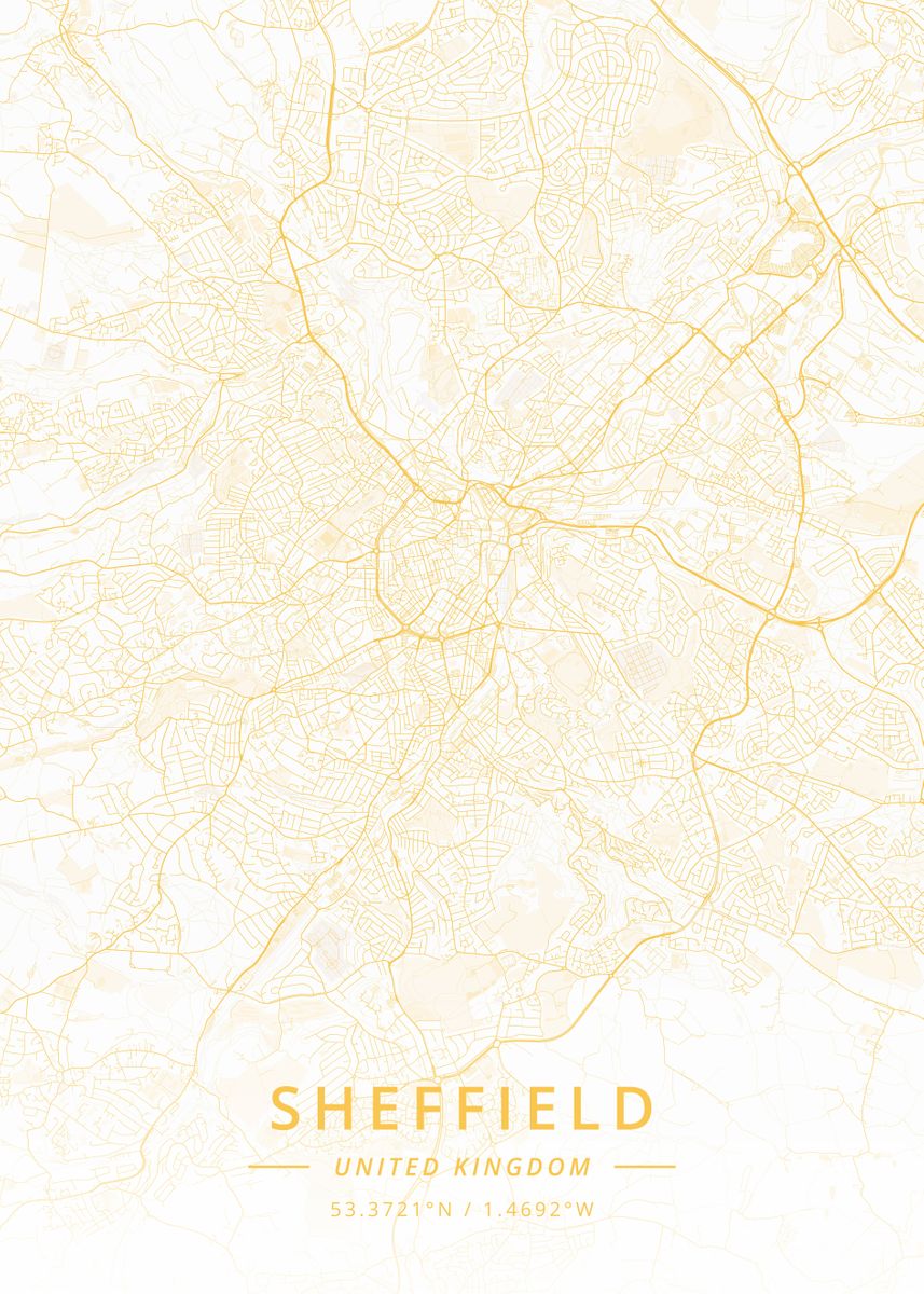 'Sheffield United Kingdom' Poster by Designer Map Art | Displate