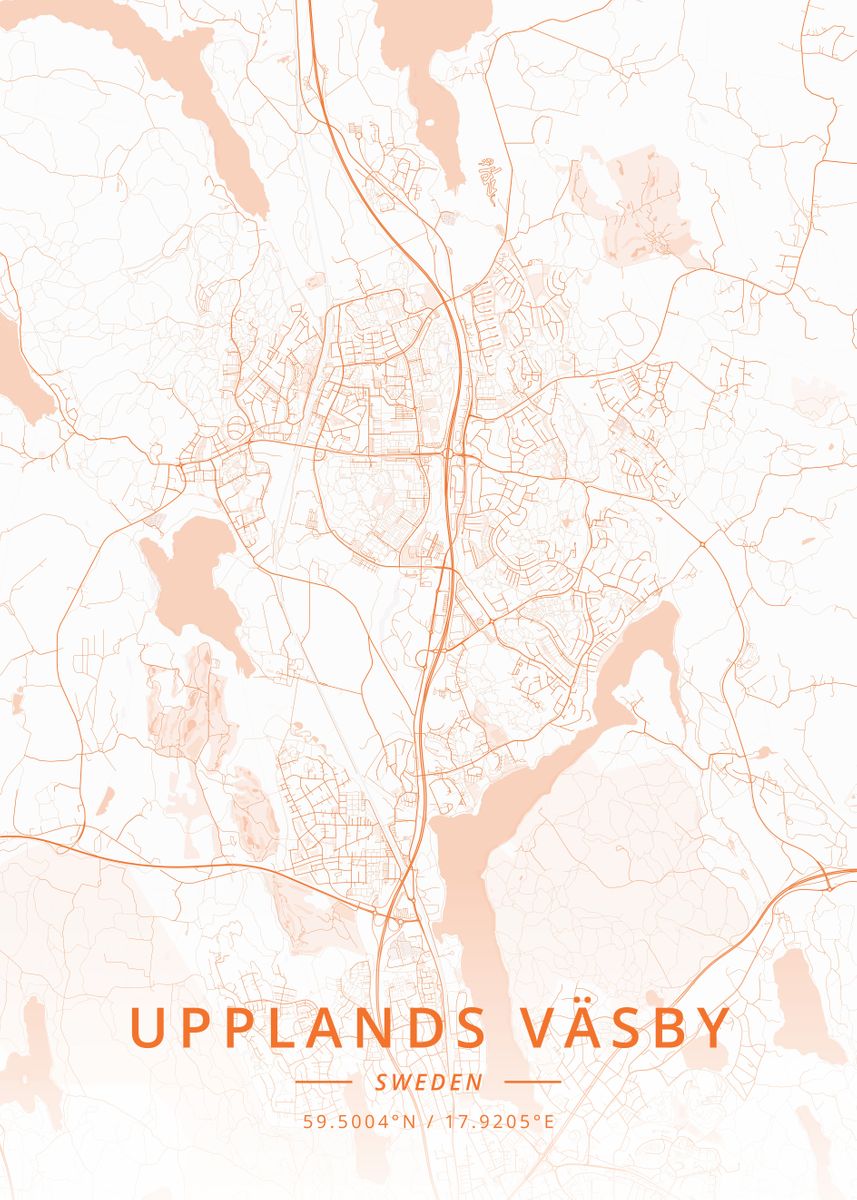 'Upplands Vasby Sweden' Poster, picture, metal print, paint by Designer