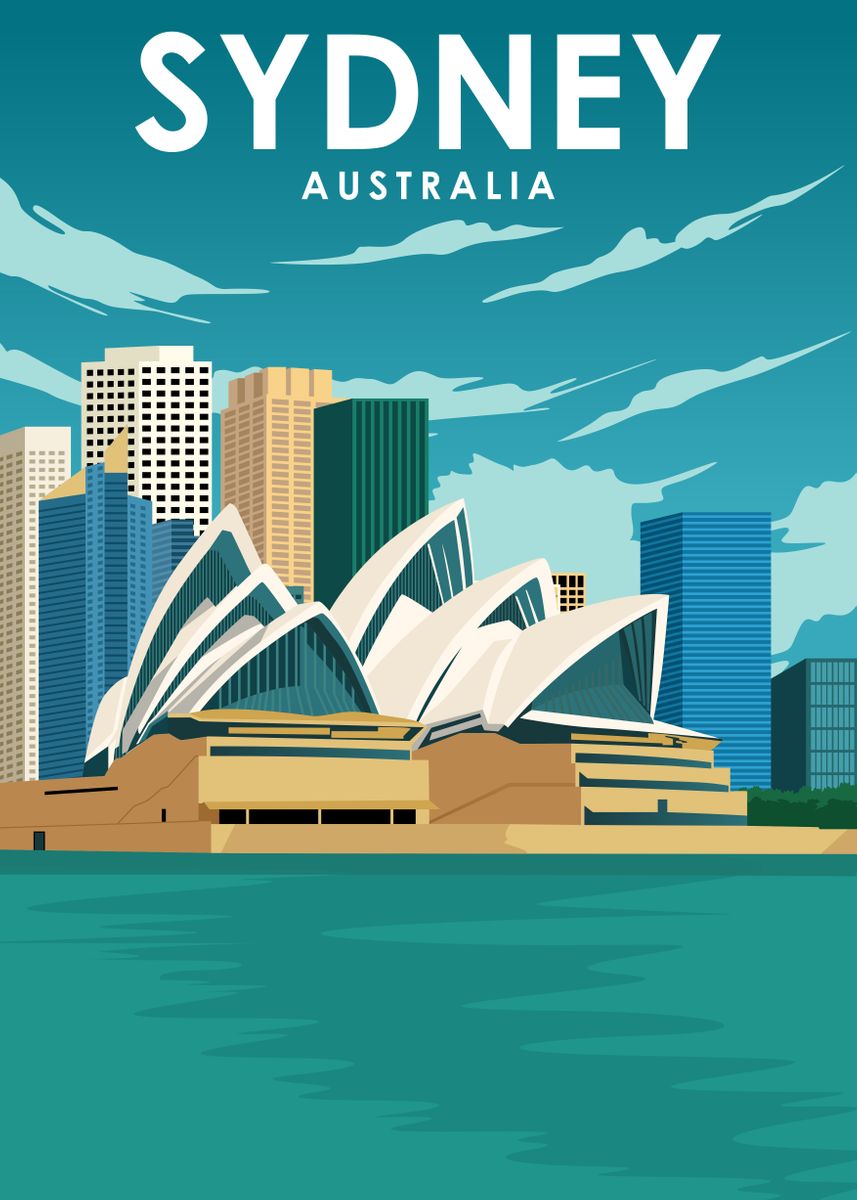 'Sydney Australia Travel' Poster, picture, metal print, paint by Jorn ...