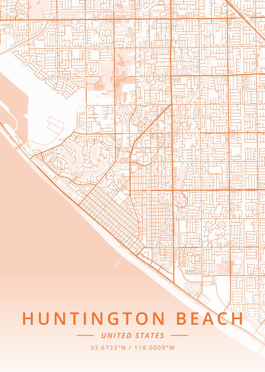 'Huntington Beach US' Poster, picture, metal print, paint by Designer ...