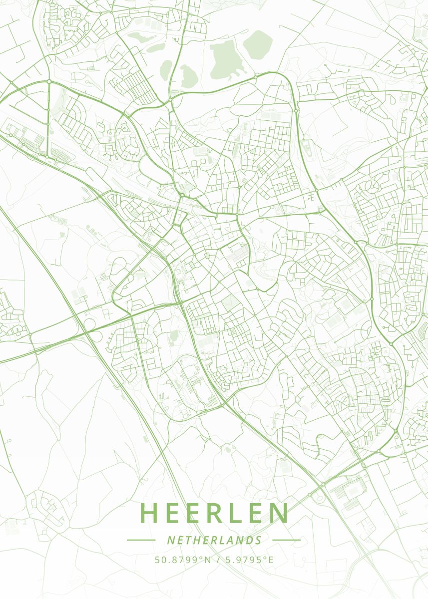 'Heerlen Netherlands' Poster by Designer Map Art Displate