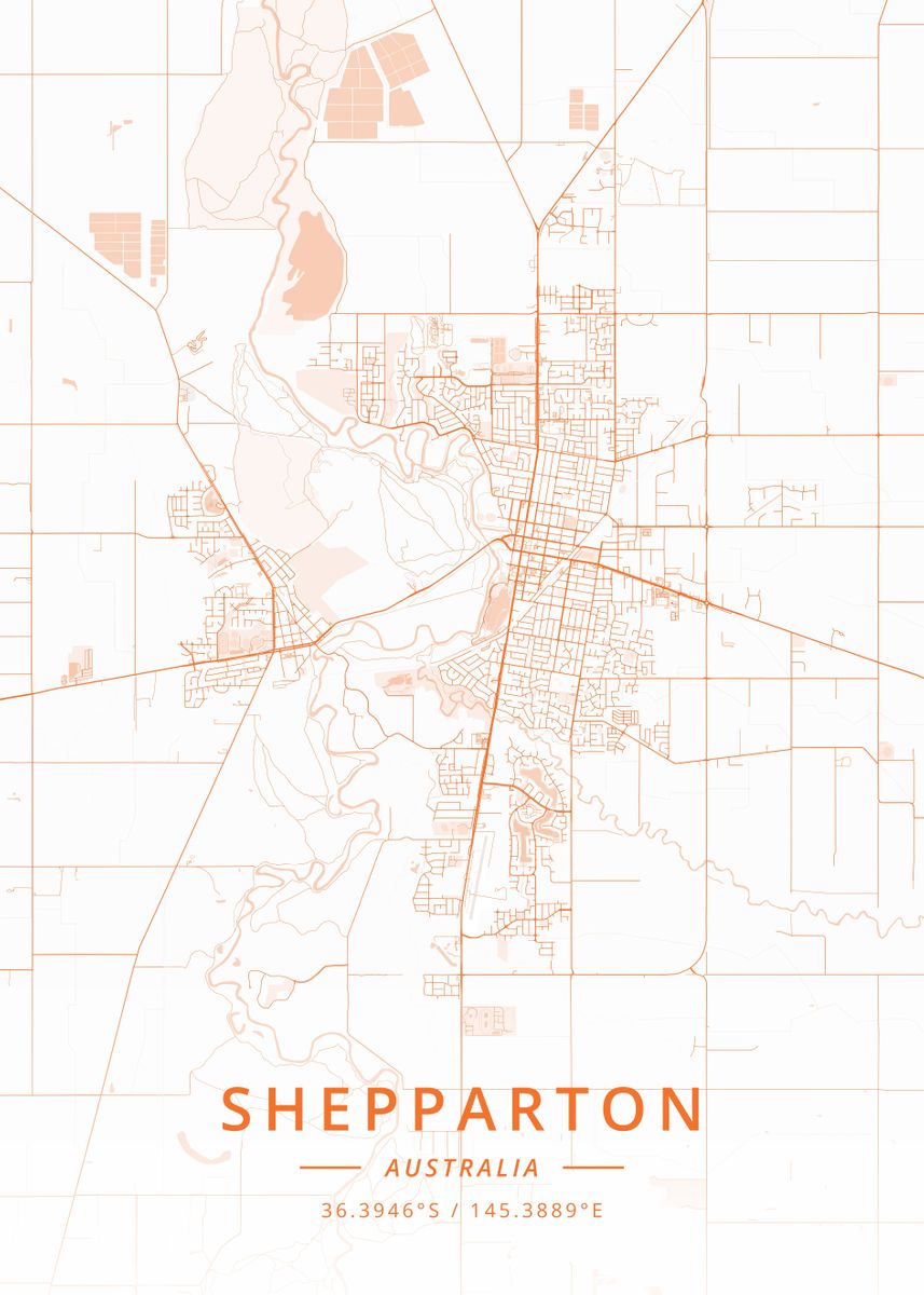'Shepparton Australia' Poster, picture, metal print, paint by Designer