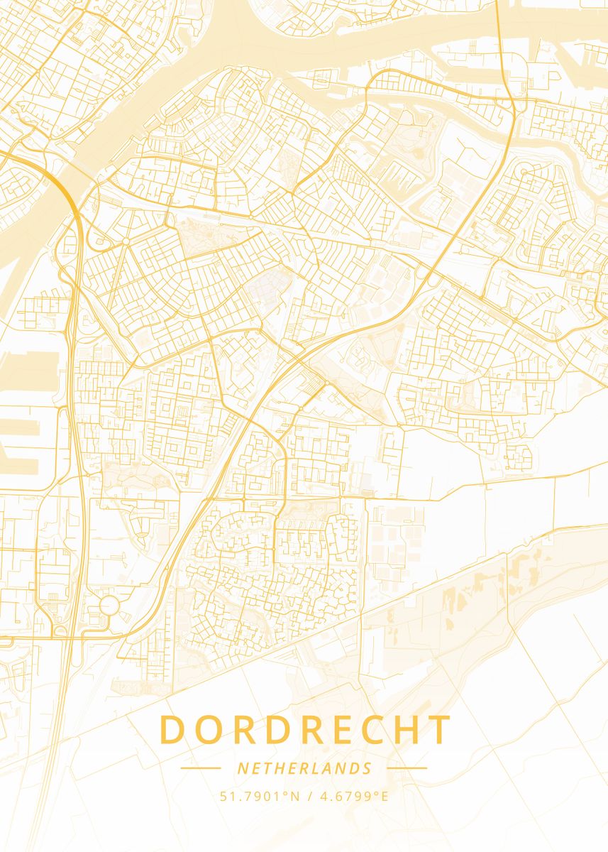 'Dordrecht Netherlands' Poster by Designer Map Art | Displate