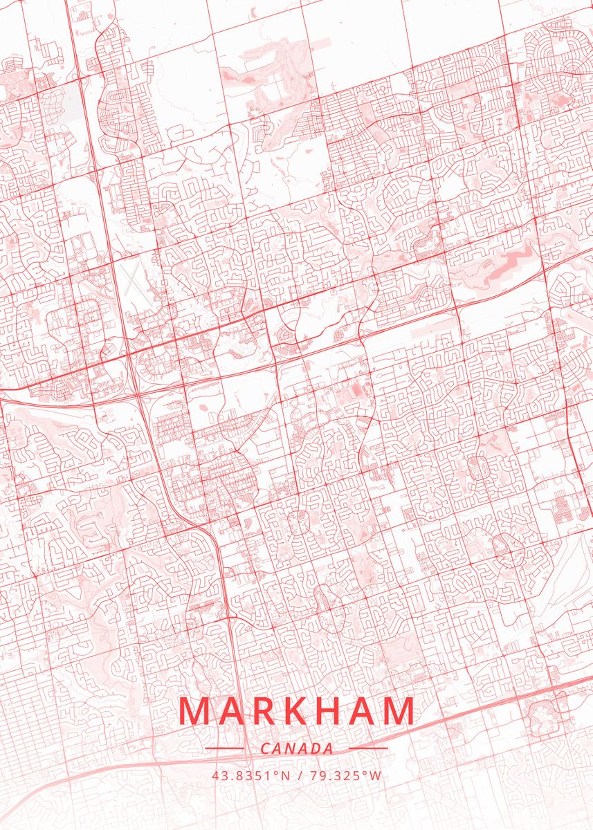 Markham Picture 'Markham Canada' Poster, picture, metal print, paint by Designer Map ...