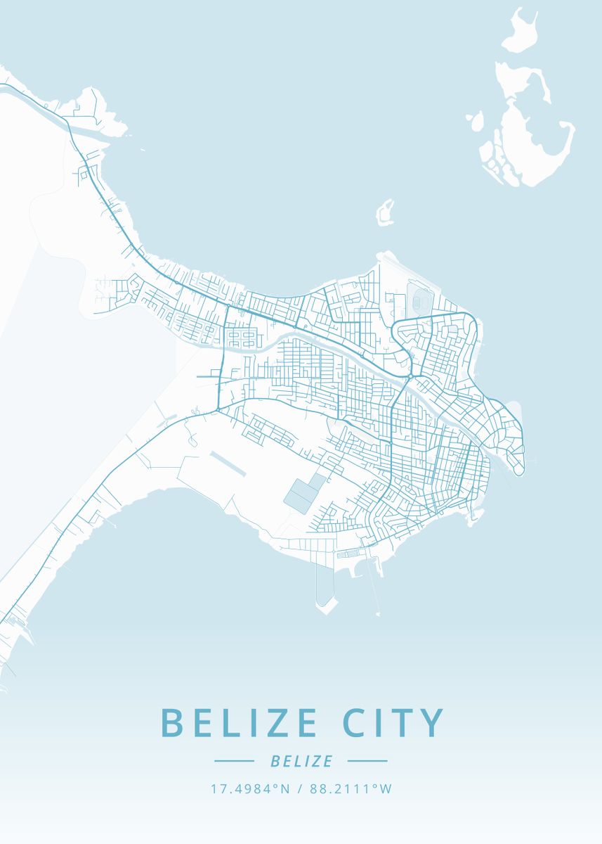 Belize City Belize Poster By Designer Map Art Displate   66b680dee9a03aa470824abcb2efd4d2 653dcdf8abd0df40832d8c383de9e06d 