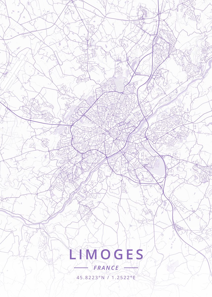 ‘Limoges France’ Poster by Designer Map Art | Displate
