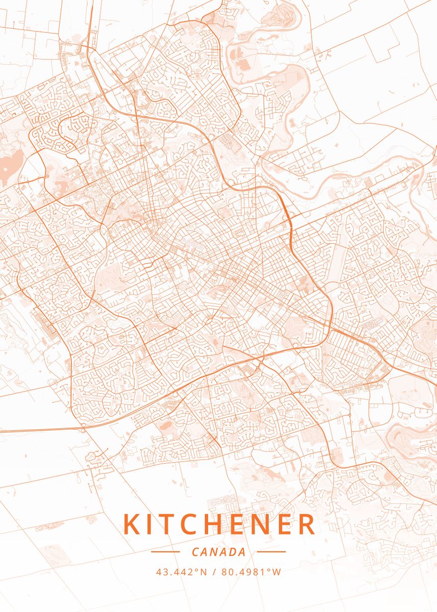 Kitchener Canada Poster By Designer Map Art Displate   A7af9e67f81d06b8397c4dfbbd685196 B116fd89e2db03db37eb67243dfab19e 