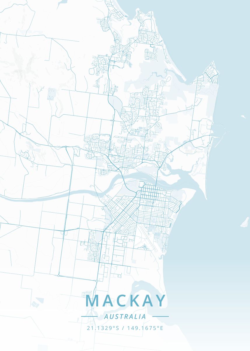 Mackay Australia Poster By Designer Map Art Displate   B9cebc2cb509c451bb04acd677a19507 02dec691a4ba11e1a16fac2886e53de9 