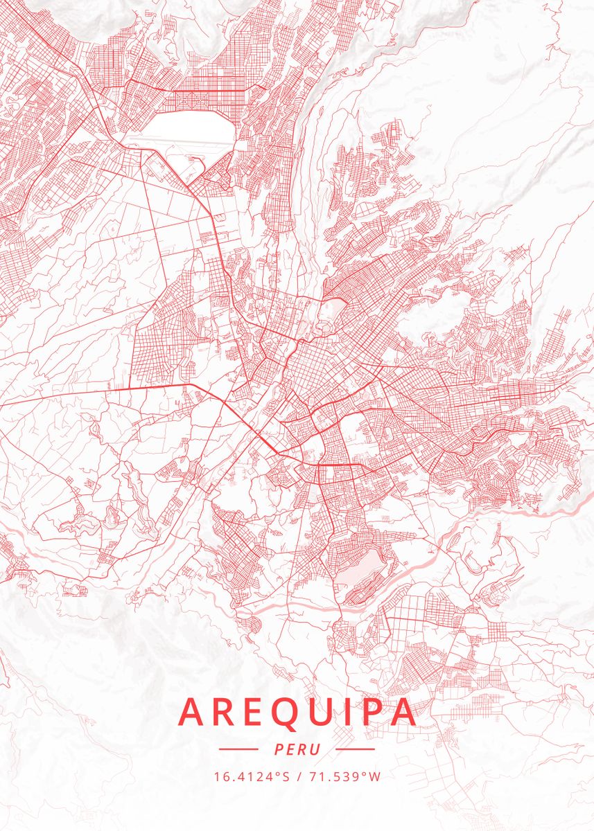 'Arequipa Peru' Poster by Designer Map Art | Displate