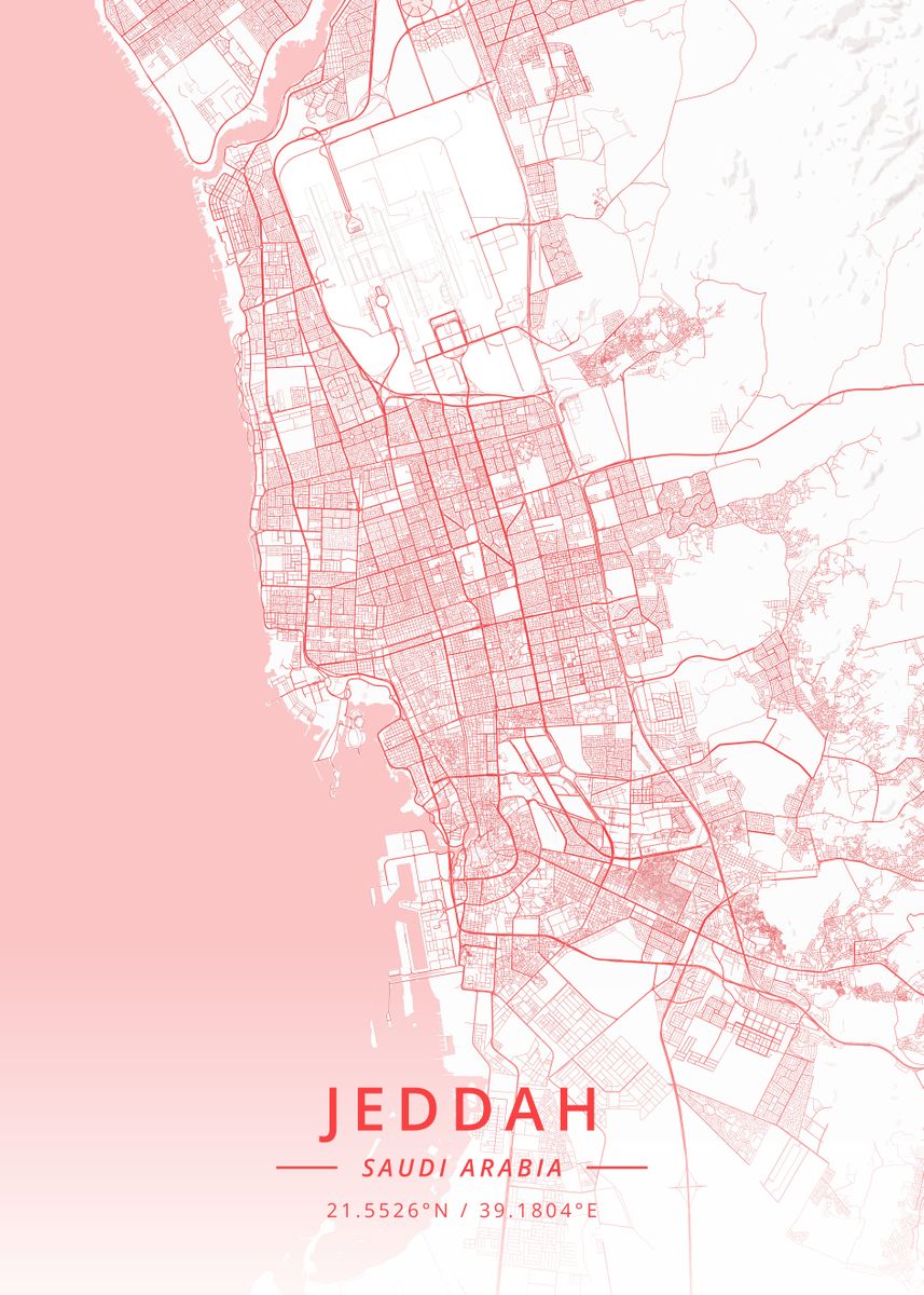 'Jeddah Saudi Arabia' Poster by Designer Map Art | Displate