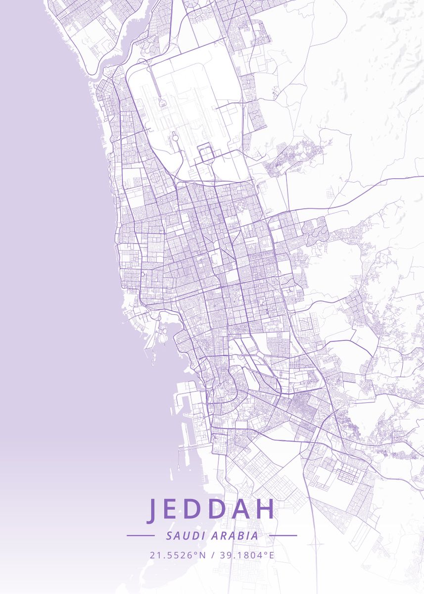 'Jeddah Saudi Arabia' Poster by Designer Map Art | Displate