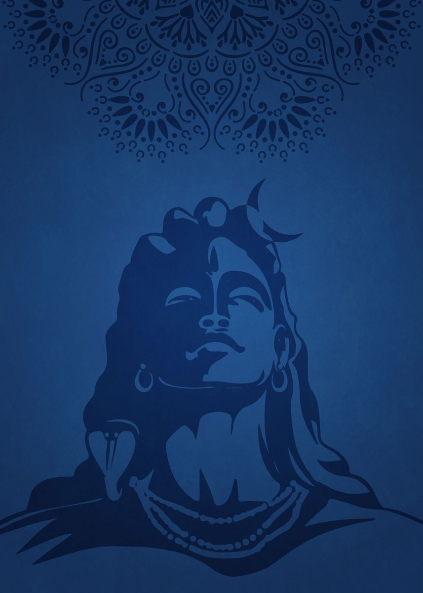 Hindu Lord Shiva Blue' Poster by 84PixelDesign | Displate