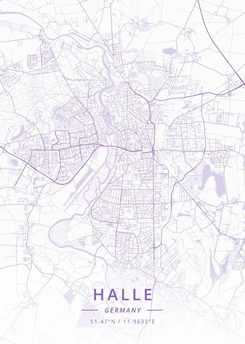 'Halle Germany' Poster by Designer Map Art | Displate
