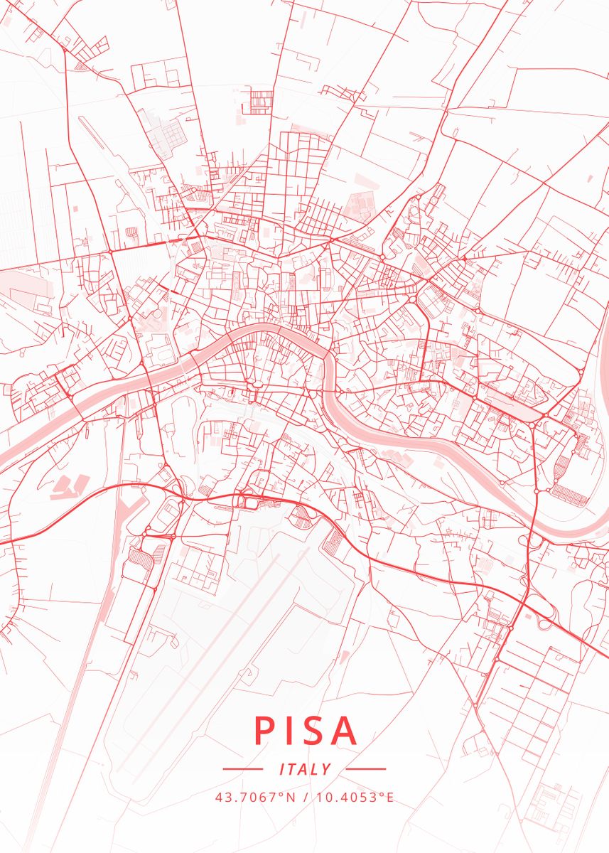 'Pisa Italy' Poster by Designer Map Art | Displate
