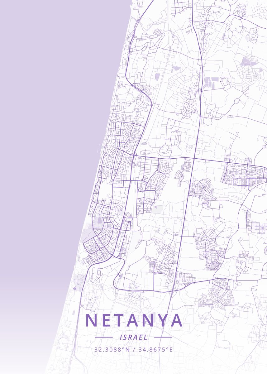 'Netanya Israel' Poster by Designer Map Art | Displate