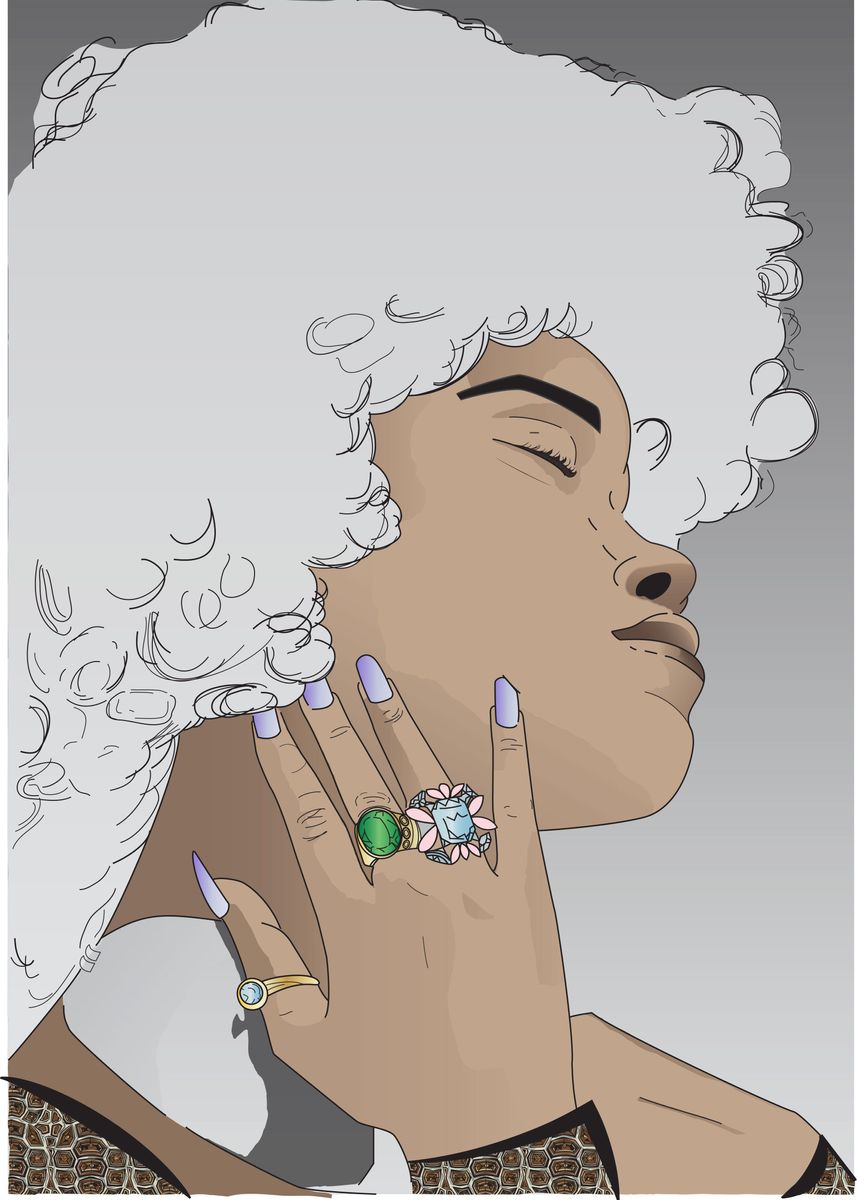 'Afro Lady Portrait' Poster By Vikiwan | Displate