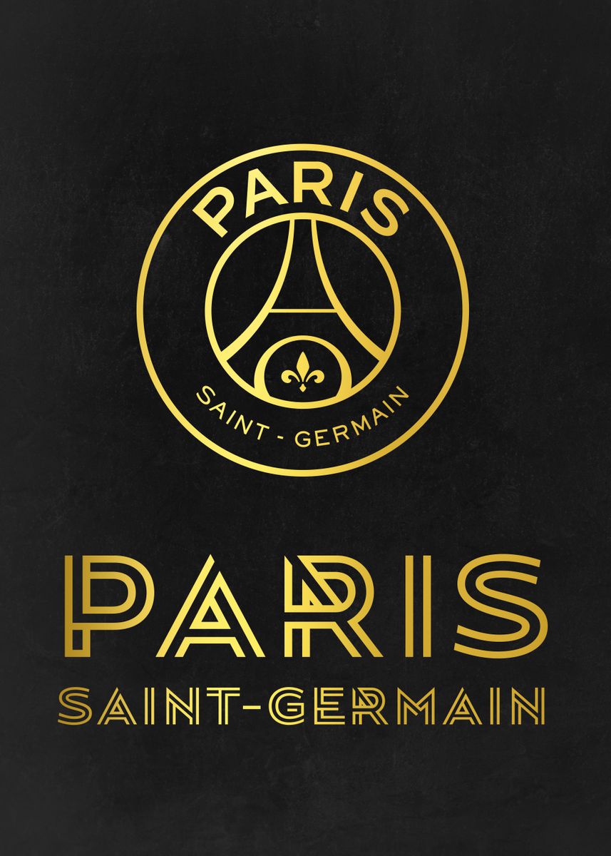 'PSG black' Poster, picture, metal print, paint by Paris Saint-Germain ...