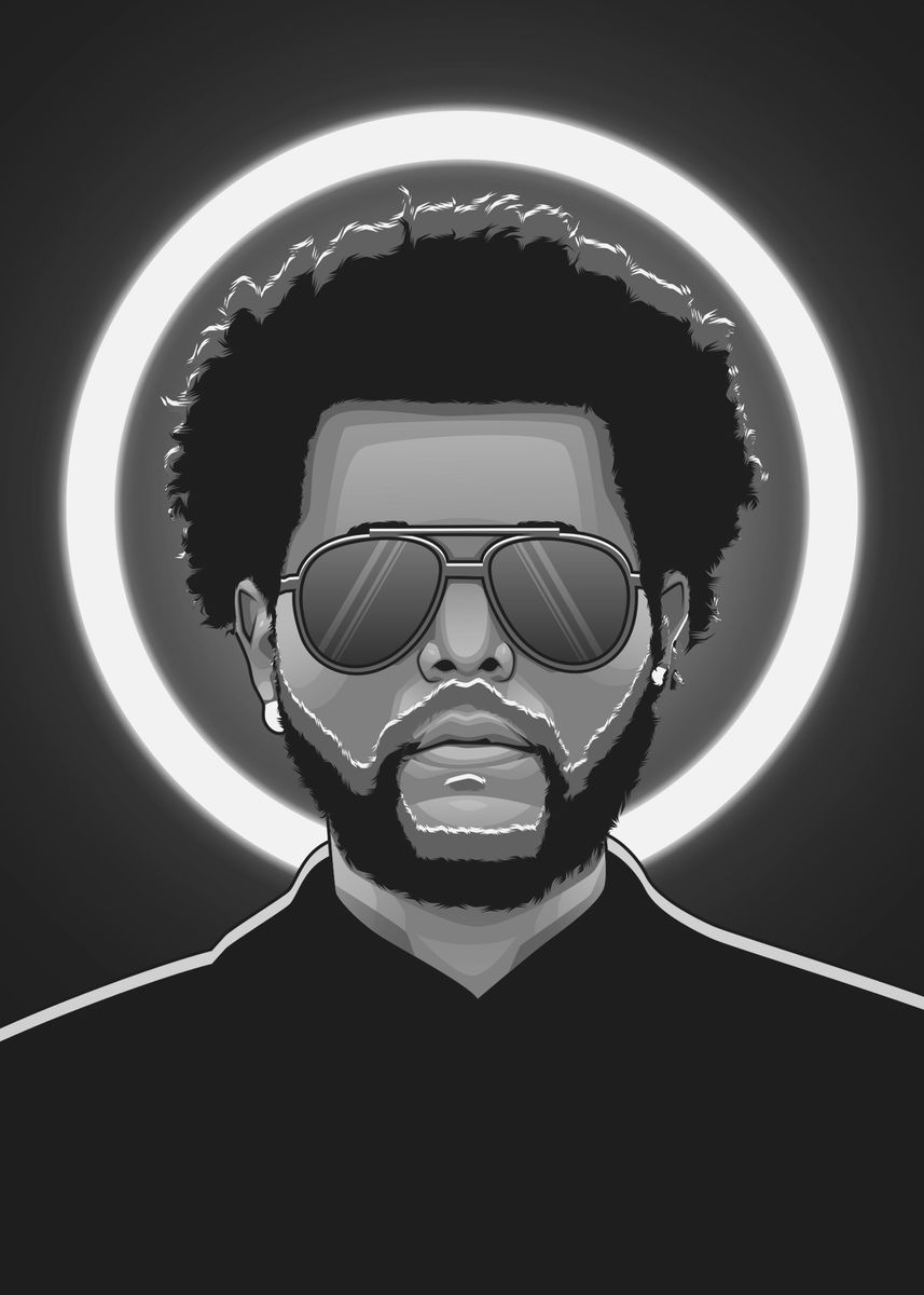 'The Weeknd Bnw' Poster, picture, metal print, paint by Colorize Studio ...