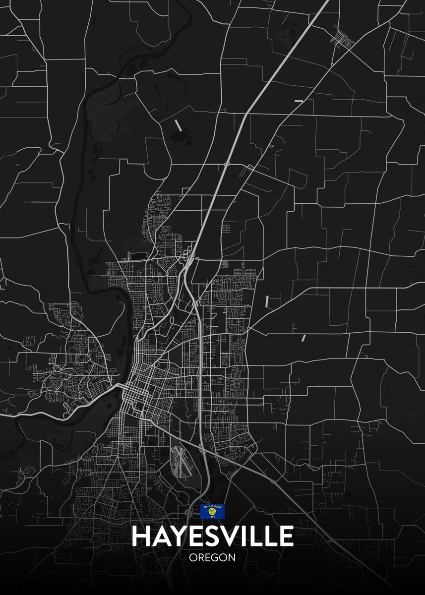 'Hayesville OR' Poster, picture, metal print, paint by IMR Designs