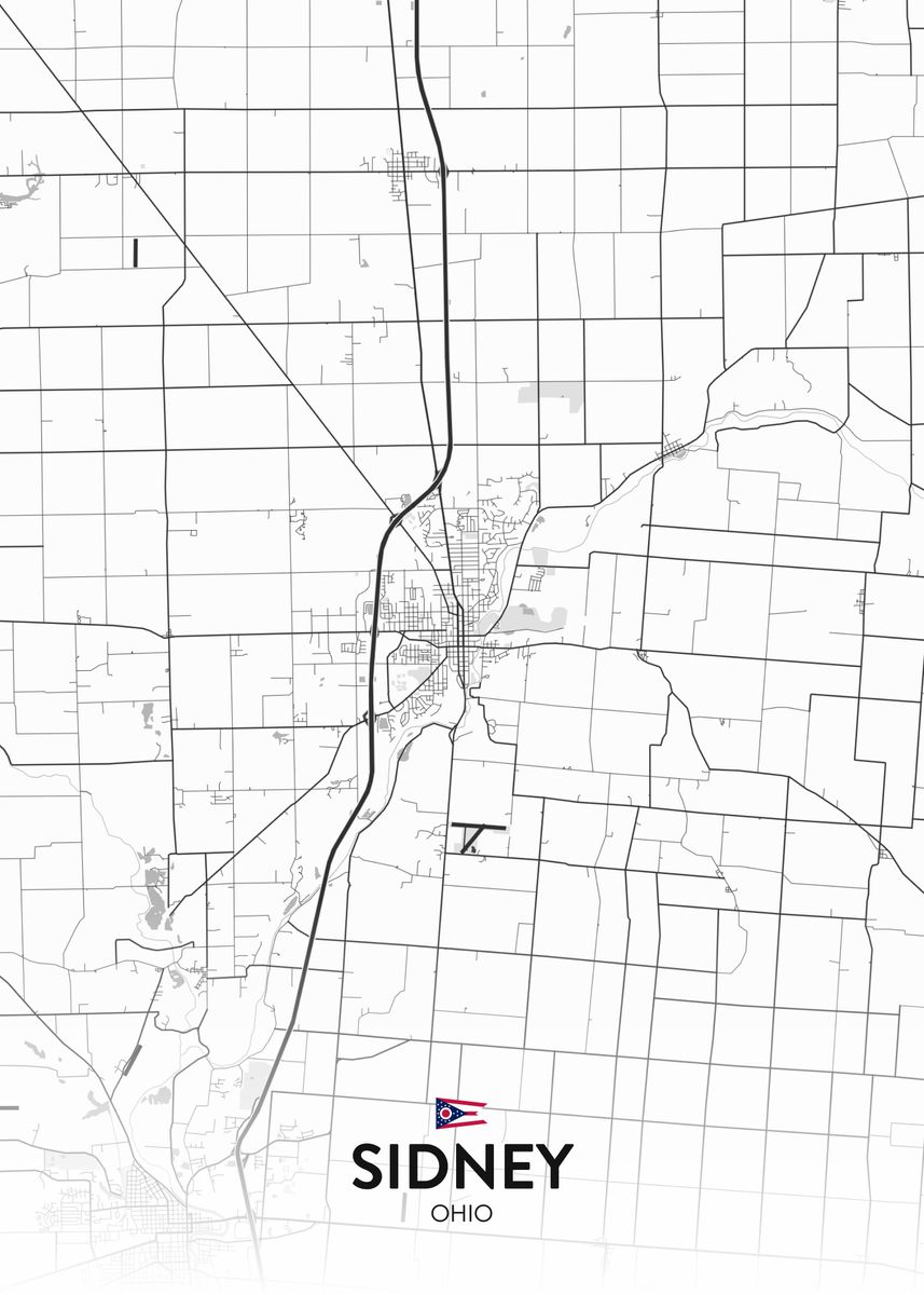 'Sidney OH' Poster, picture, metal print, paint by IMR Designs Displate