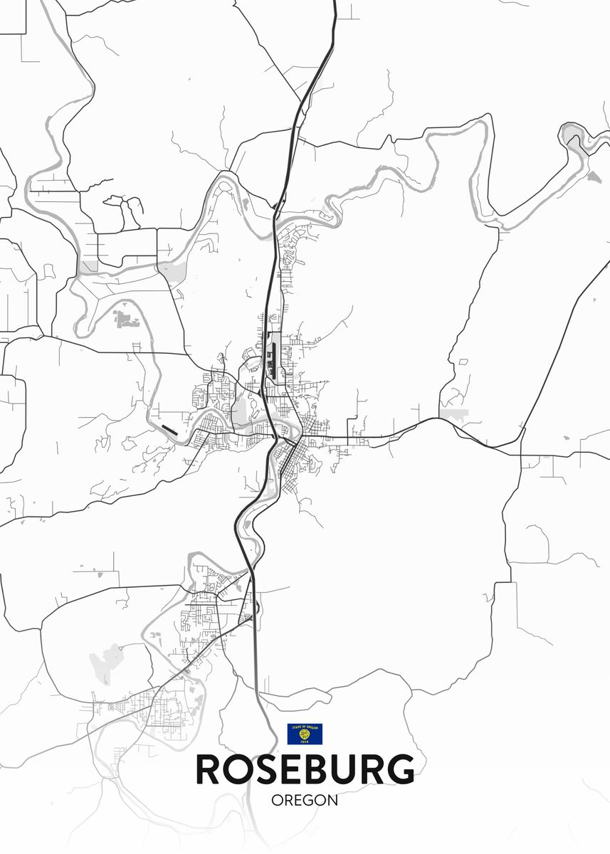 'Roseburg OR' Poster by IMR Designs Displate