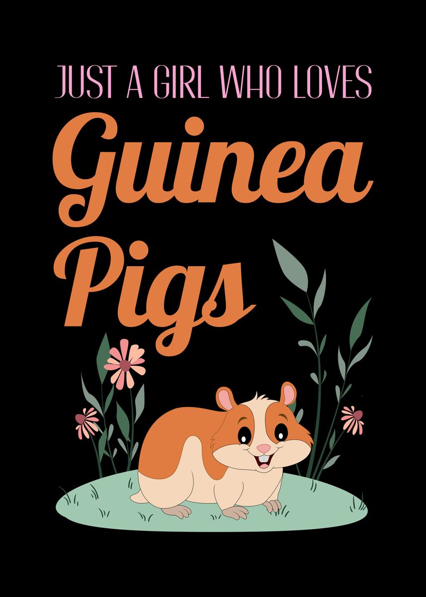 'Funny Guinea Pig Quote' Poster, picture, metal print, paint by Visualz ...